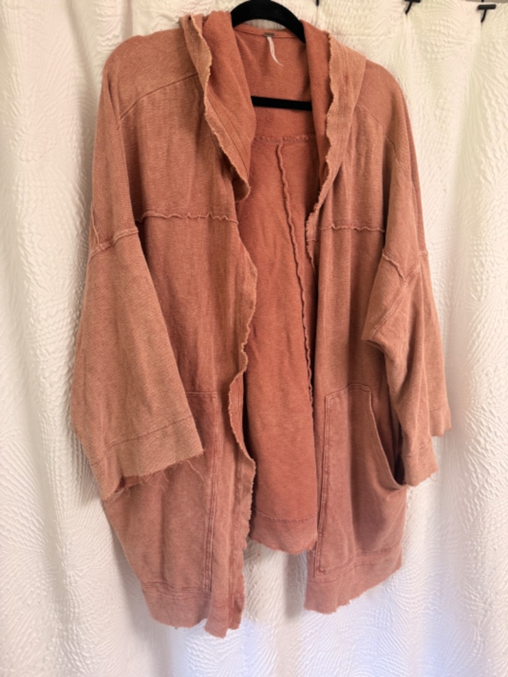 NWOT Free People Cardigan w/ Hood. Sized Small can fit upto 2X; $29